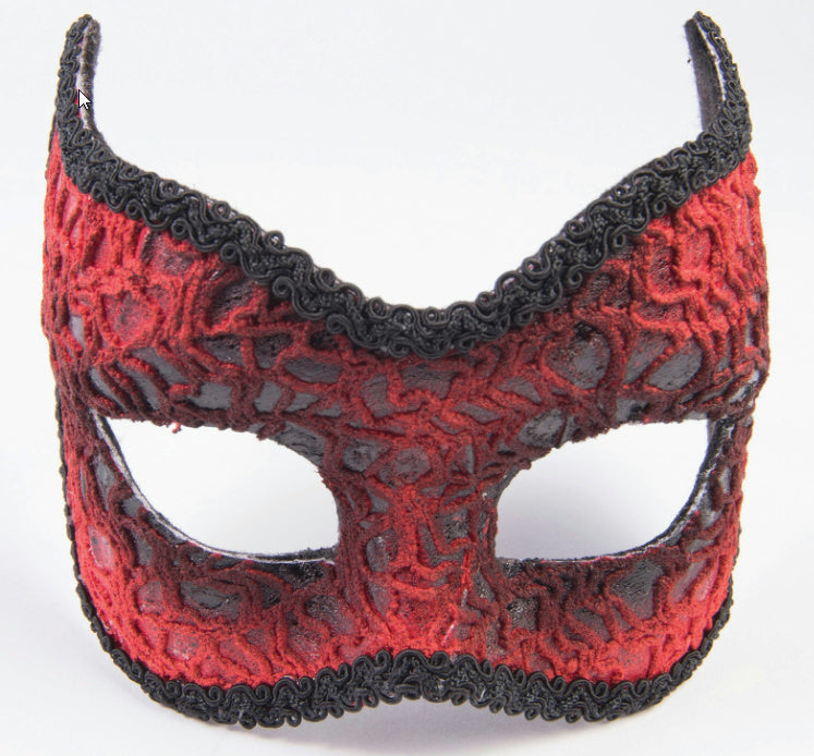 Red Lace Devil Face Mask