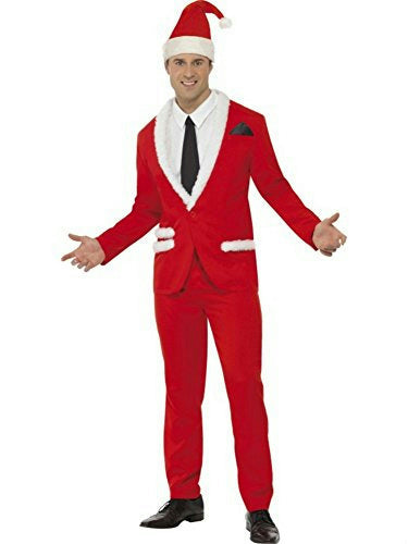 Smiffy's Santa Cool Men's Stylish Red and White Suit Adult Costume Size Large