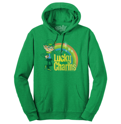 Lucky Charms Vintage Lucky the Leprechaun Logo Hooded Sweatshirt Hoodie Kelly Green