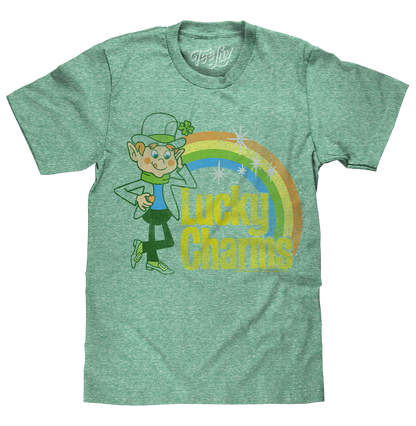 Lucky Charms Vintage Lucky the Leprechaun Mens T Shirt Kelly Green Snow