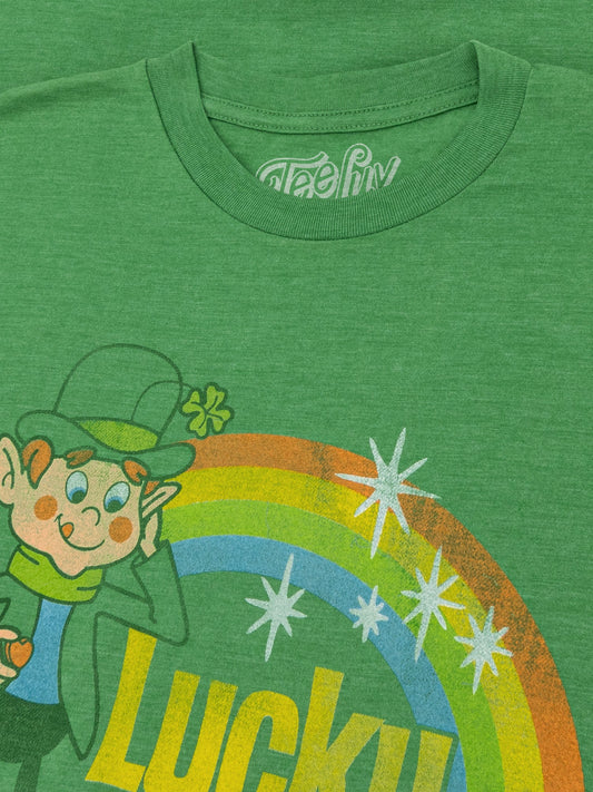 Lucky Charms Retro Rainbow Mens T Shirt Green