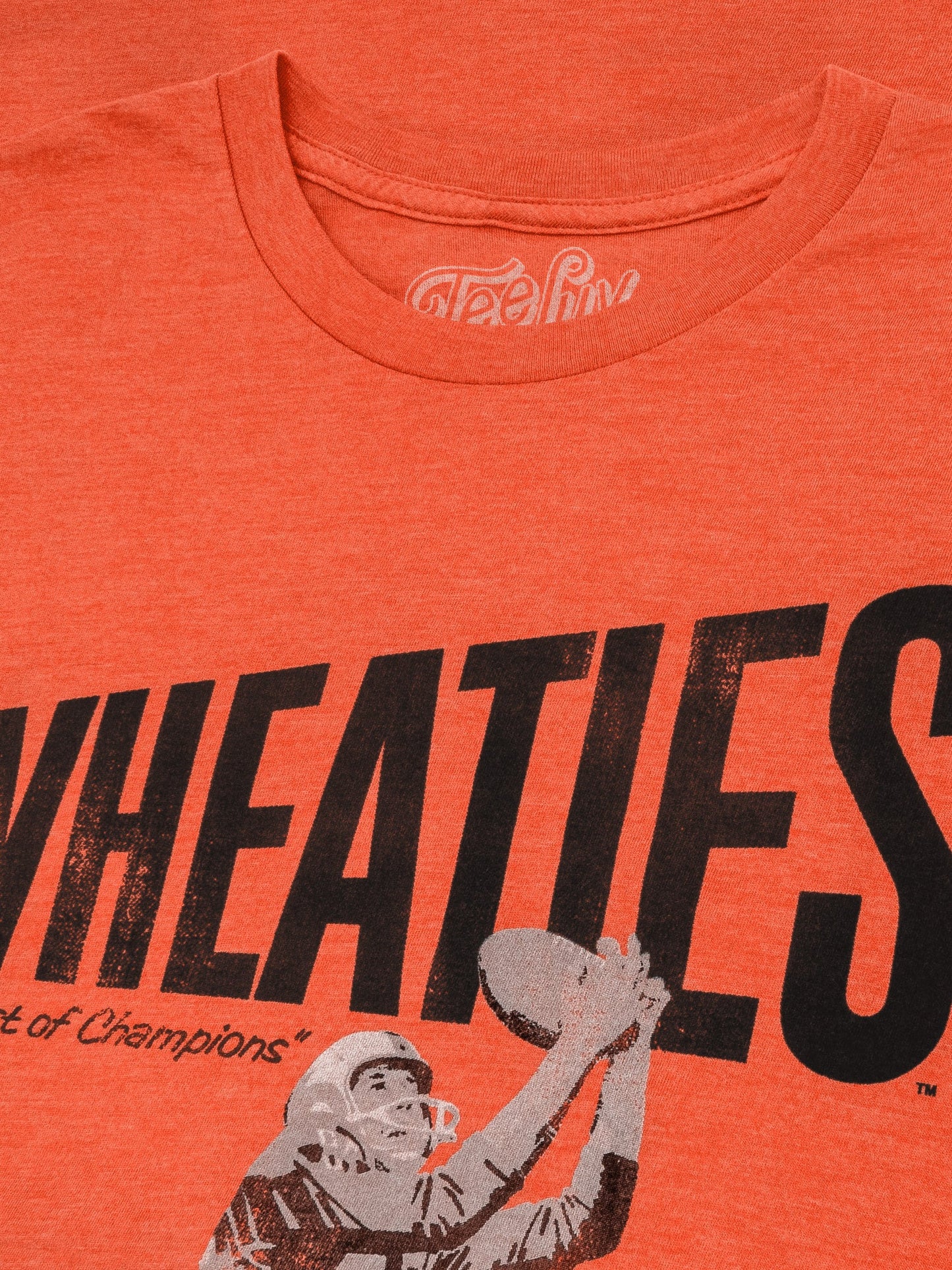 Wheaties Breakfast of Champions Football Player Mens T Shirt Orange