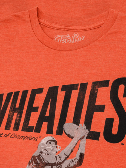 Wheaties Breakfast of Champions Football Player Mens T Shirt Orange