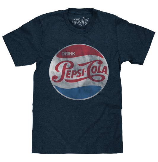 Pepsi Retro Logo Mens T Shirt Navy Blue