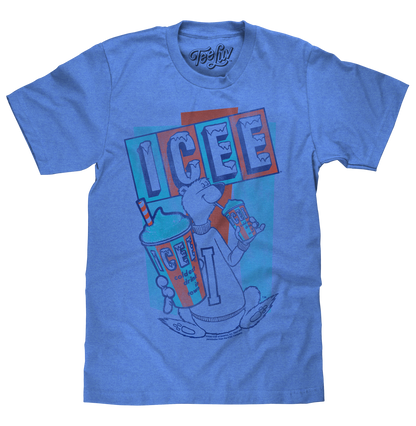 ICEE Polar Bear Logo Mens T Shirt Blue