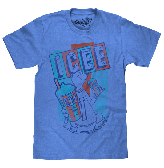 ICEE Polar Bear Logo Mens T Shirt Blue