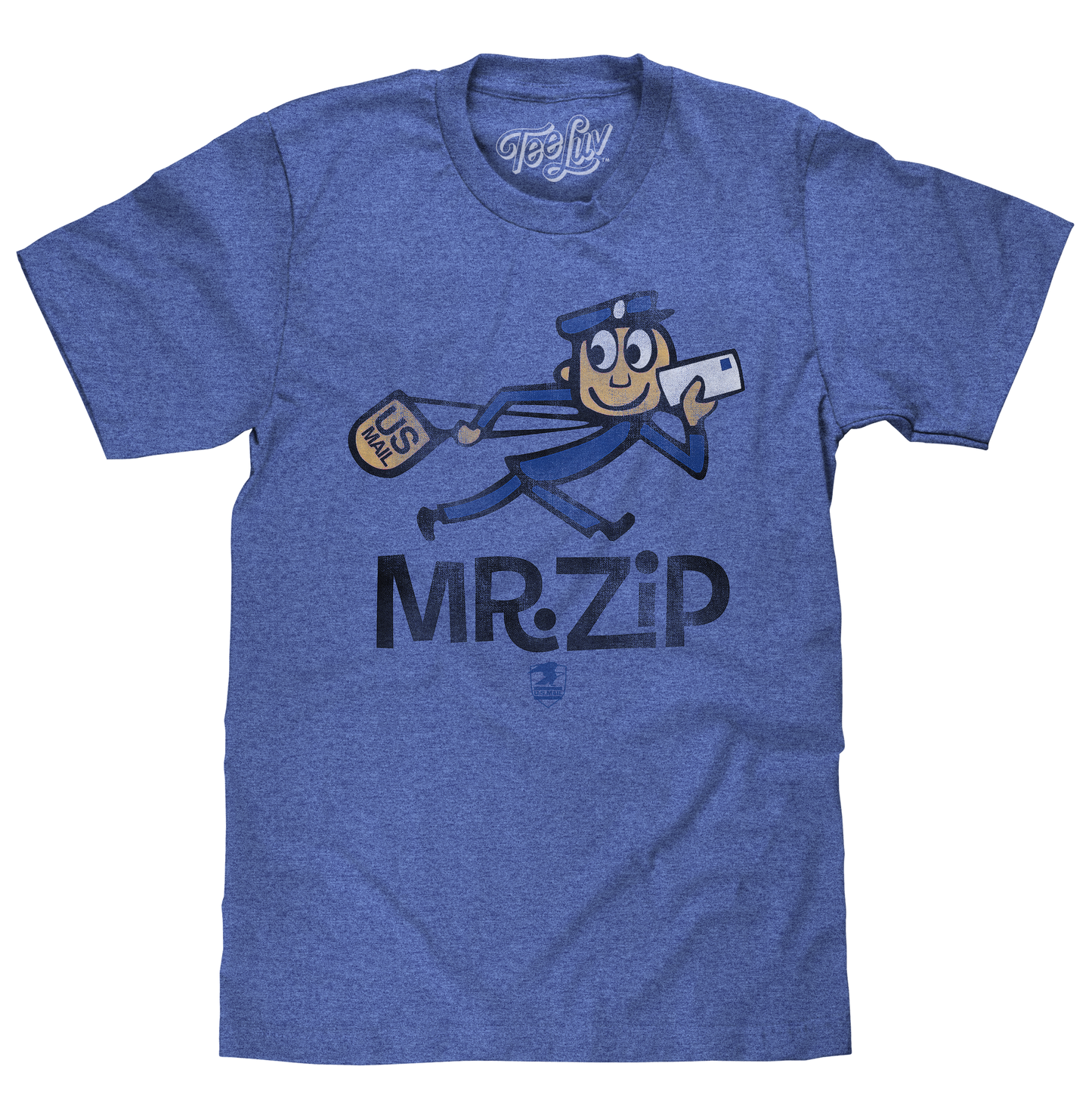 U.S. Mail Vintage Mr. Zip Mens T Shirt- Blue