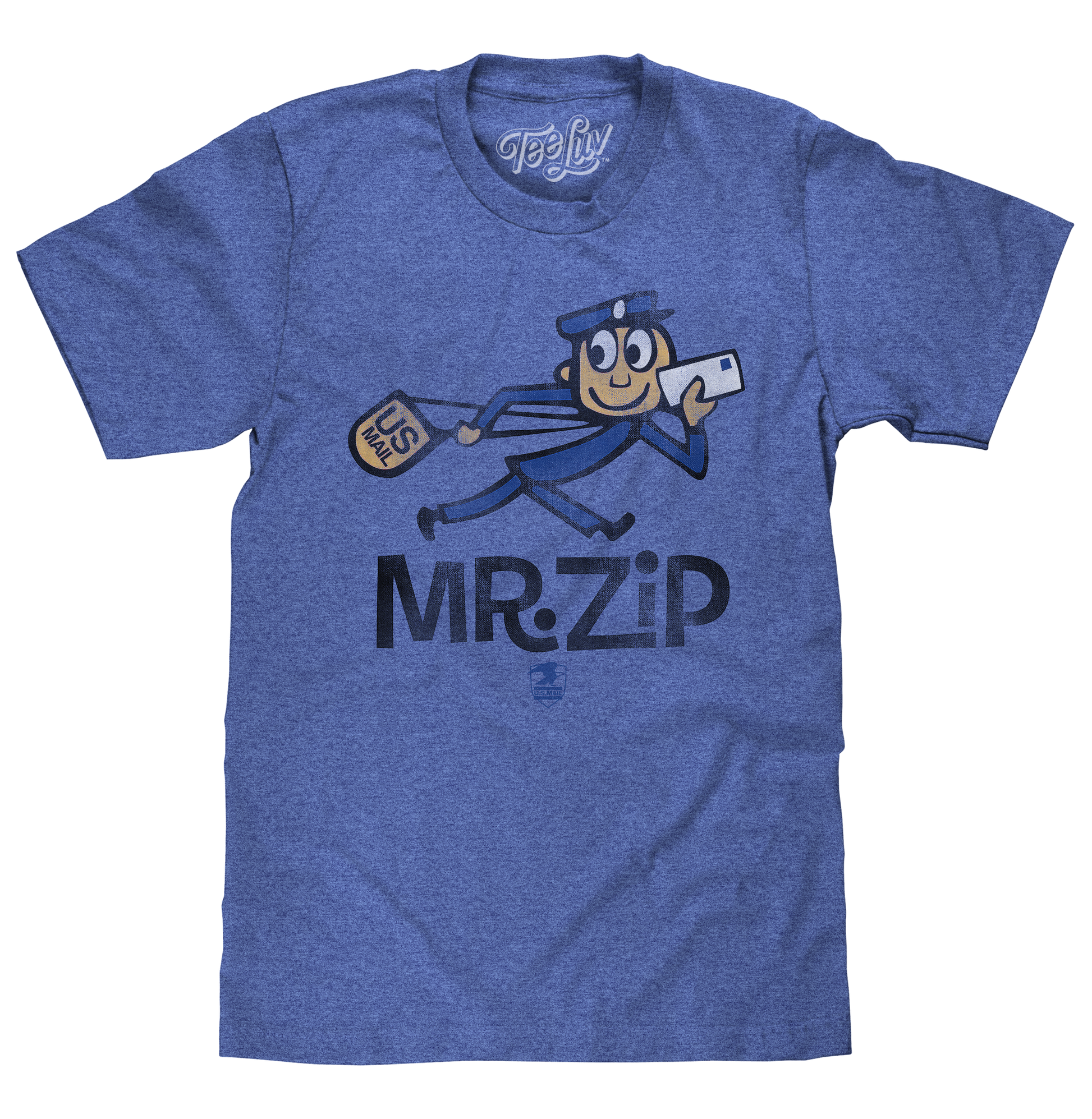 U.S. Mail Vintage Mr. Zip Mens T Shirt- Blue