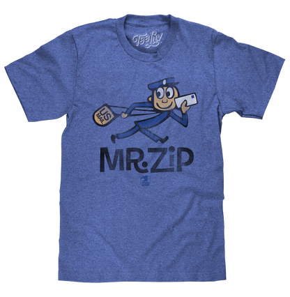 U.S. Mail Vintage Mr. Zip Mens T Shirt- Blue