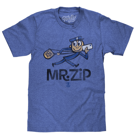 U.S. Mail Vintage Mr. Zip Mens T Shirt- Blue