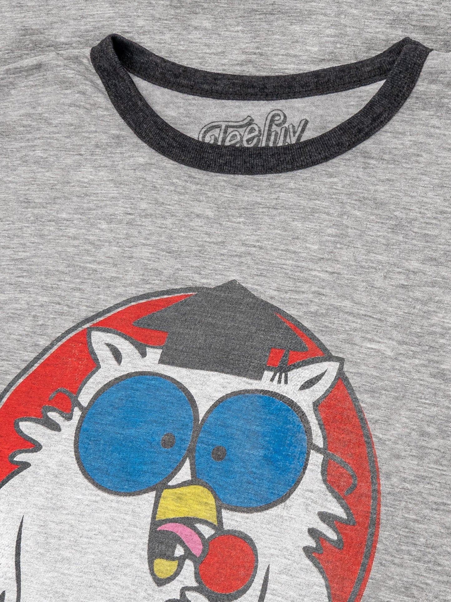 Mr. Owl How Many Licks? Mens Ringer T Shirt Gray and Black