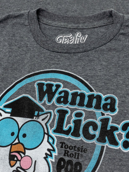 Tootsie Roll Pop Mr. Owl Wanna Lick? Mens T Shirt Gray