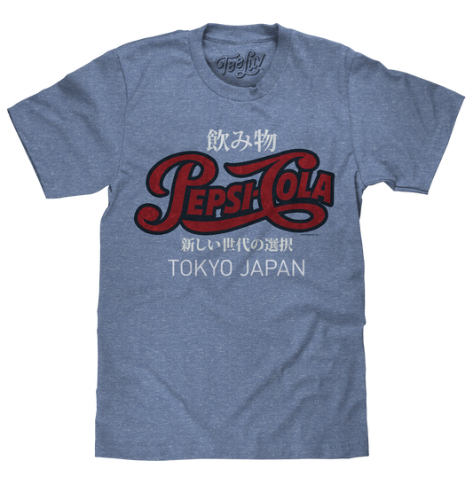 Pepsi Cola Tokyo Japan Mens T Shirt Royal Snow Heather