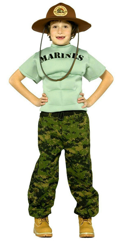 Marine Muscle Chest Military Soldier Child 4-6 Costume