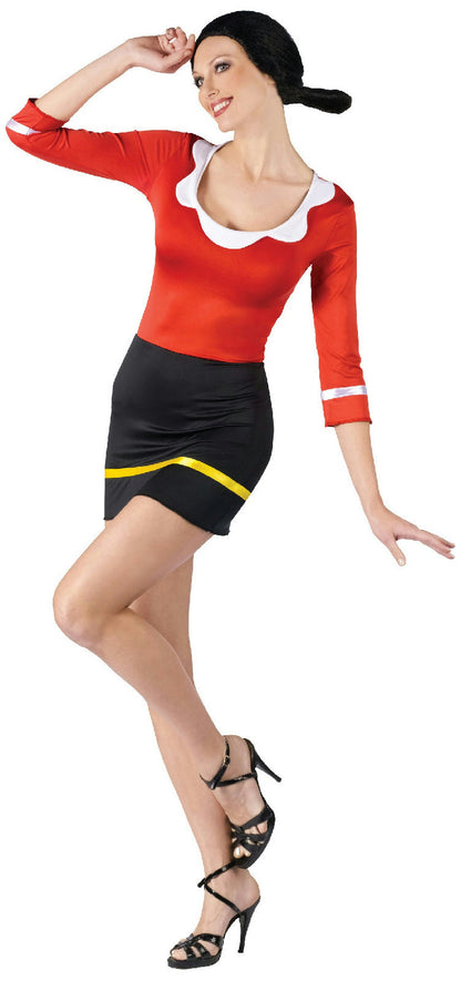 Fun World Women's Sexy Olive Oyl Adult Costume Popeye Sailor Wife S/M 2-8