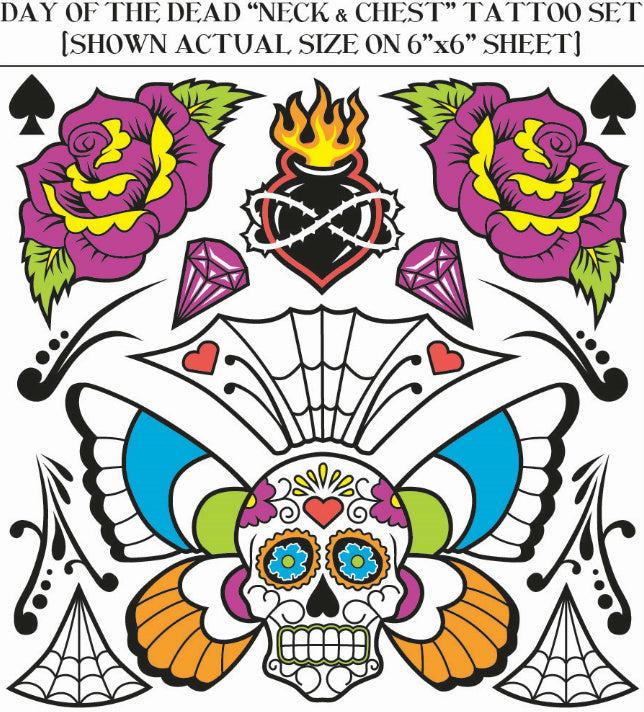 Forum Novelties Day Of The Dead Body And Chest Tattoo Kit Adult