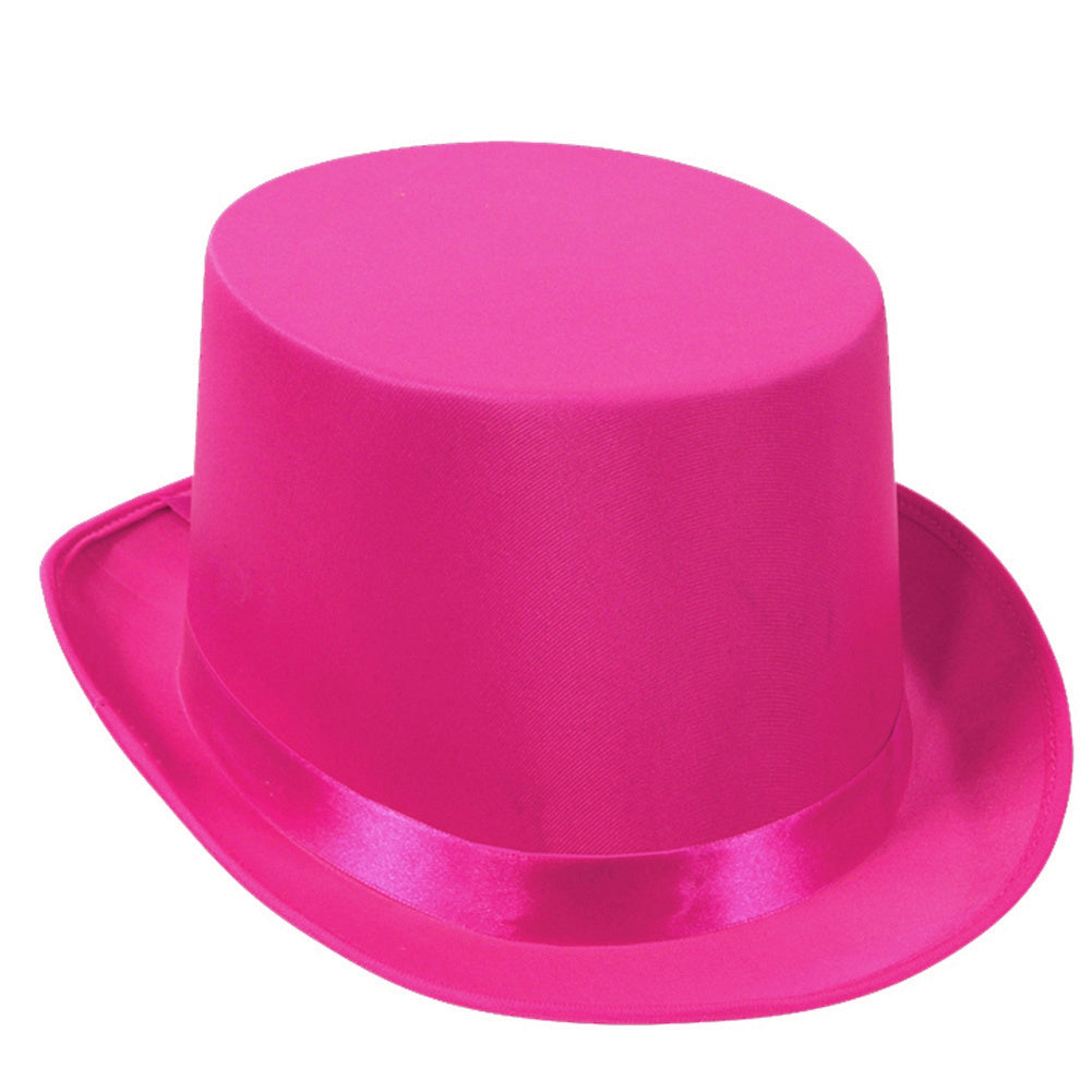 Pink Satin Sleek Tuxedo Top Hat Breast Cancer Awareness