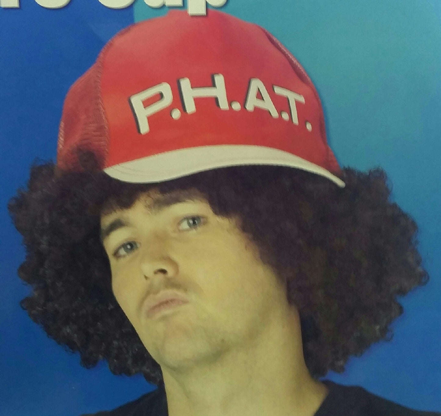 PHAT Afro Cap with Attached Brown Afro Wig