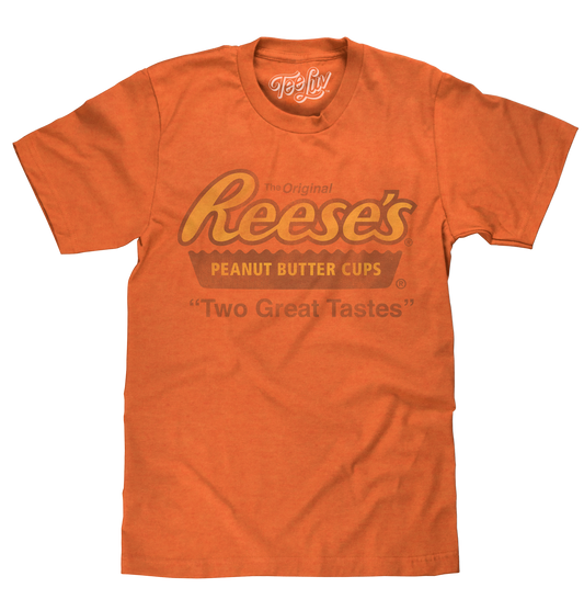 Reese's Peanut Butter Cup Two Great Tastes Mens T Shirt Orange