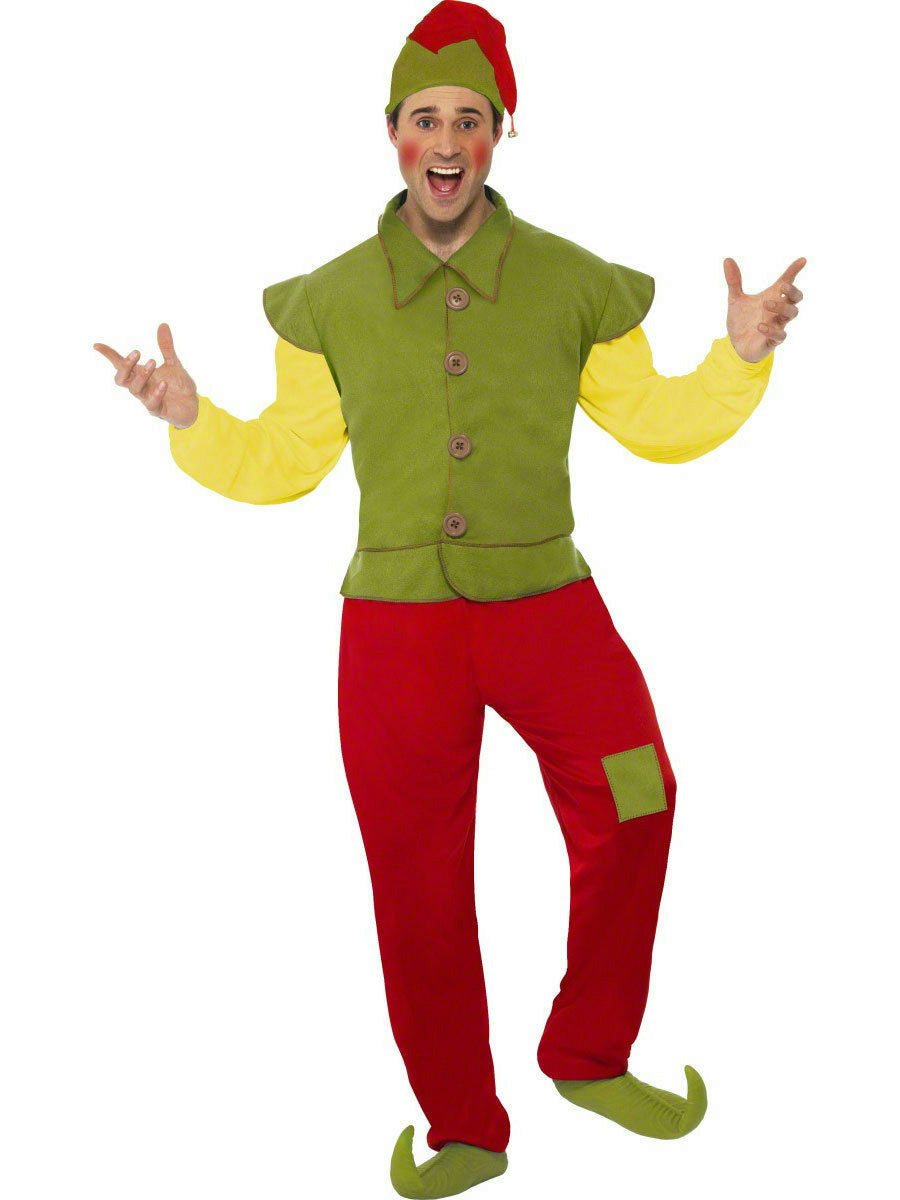 Smiffy's Cool Yule Christmas Elf Mens Costume Adult Size Medium