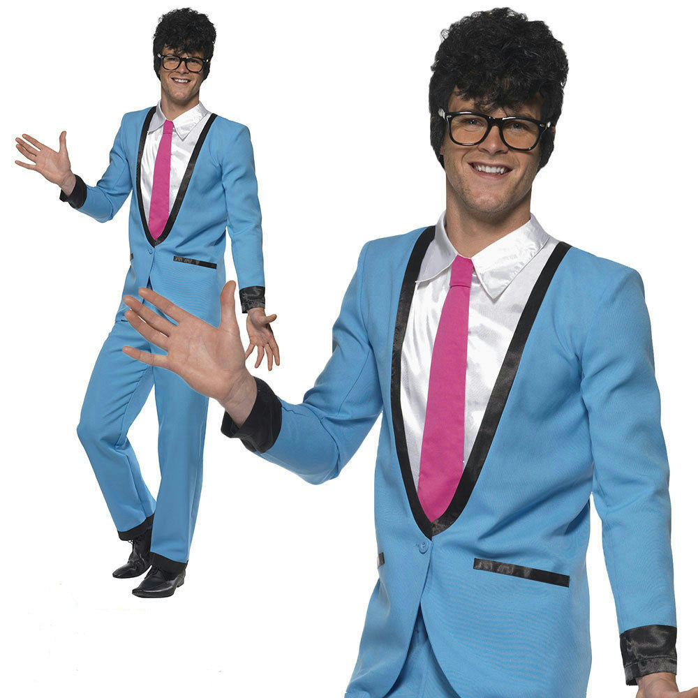 Smiffy's Teddy Boy Adult 50's Blue Suit Costume Size Medium