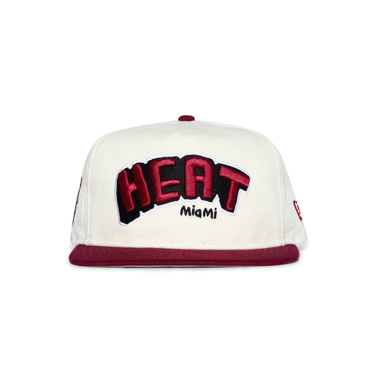 Miami Heat NBA B2SS x New Era Snapback Hat White Red
