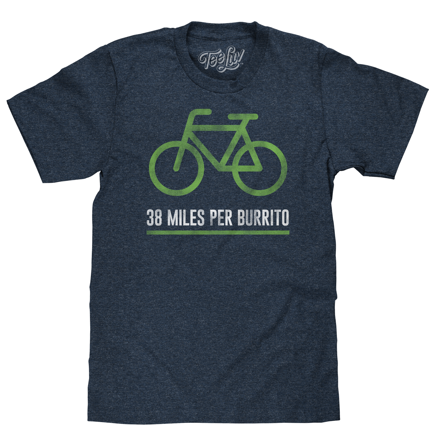 38 Miles Per Burrito Bike Mens T Shirt Blue