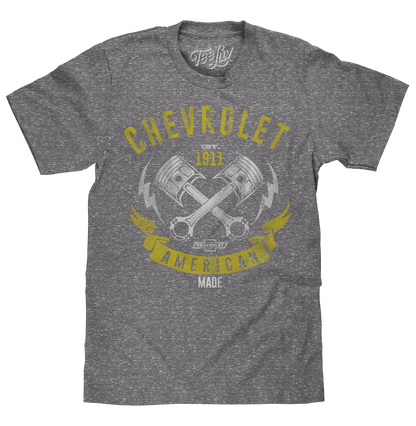 Chevrolet American Made Mens T Shirt Gray