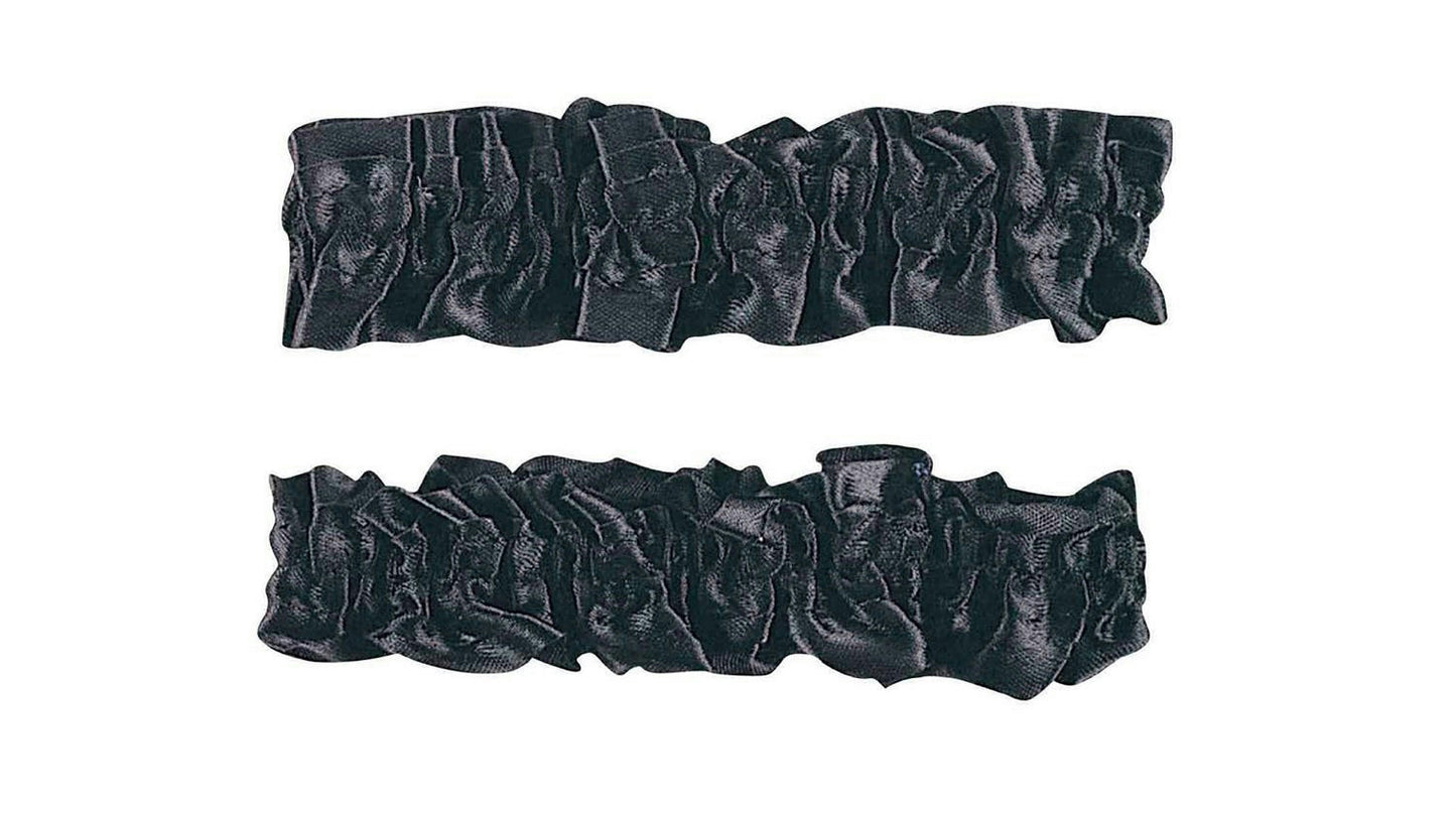 1920's Black Satin Old Fashioned Garter Flapper Arm Bands Armbands