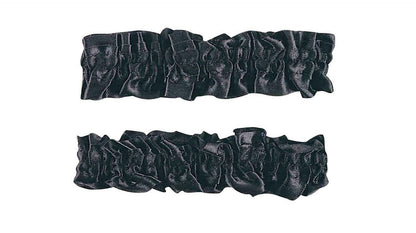 1920's Black Satin Old Fashioned Garter Flapper Arm Bands Armbands