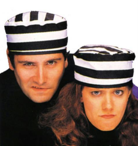 Prisoner Convict Jailbird Black and White Hat