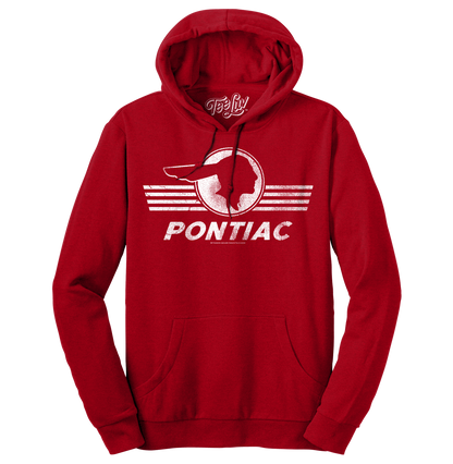 Pontiac Logo Hooded Sweatshirt Hoodie Red