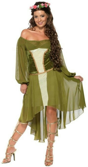 Tales of Old England Fair Maiden Sexy Dress and Flower Halo Costume Small 6-8