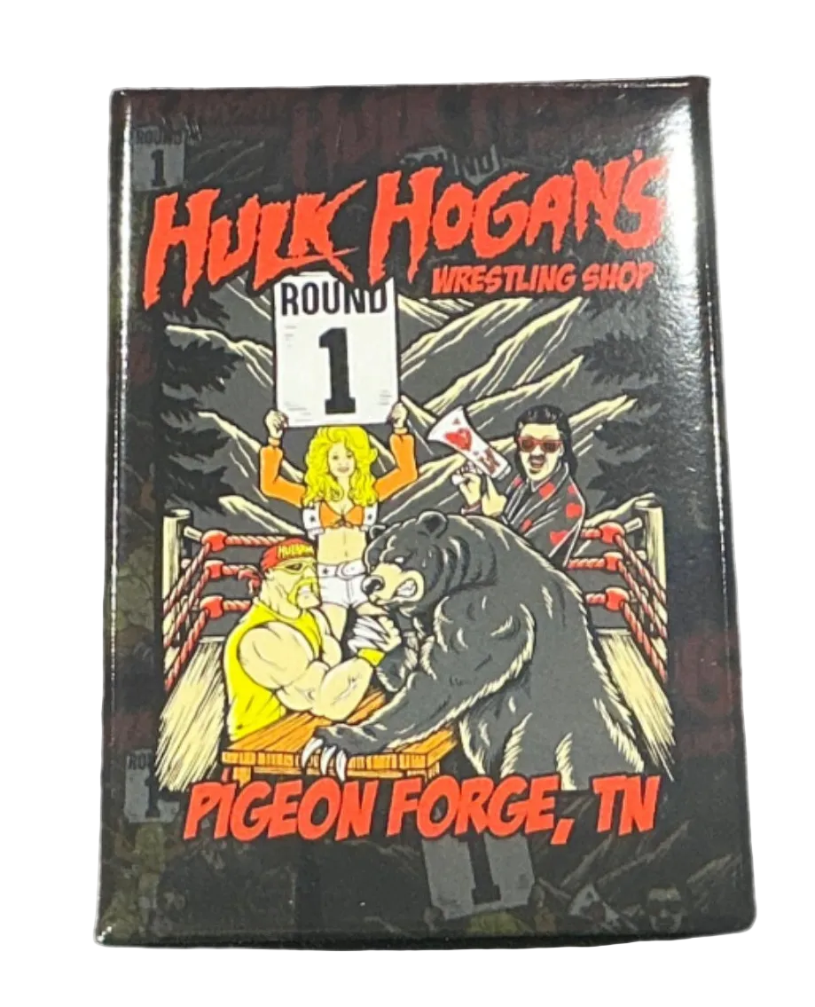 Hulk Hogan Bear Arm Wrestling Flat Magnet