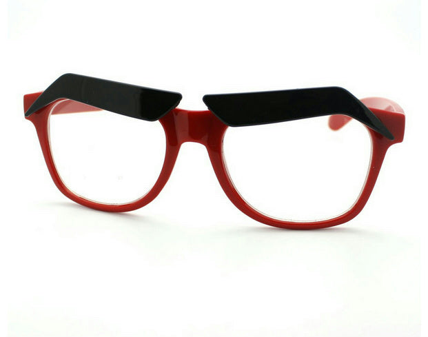 Red Frame Funny Black Eyebrows Eyeglasses Clear Lens Novelty Cartoon