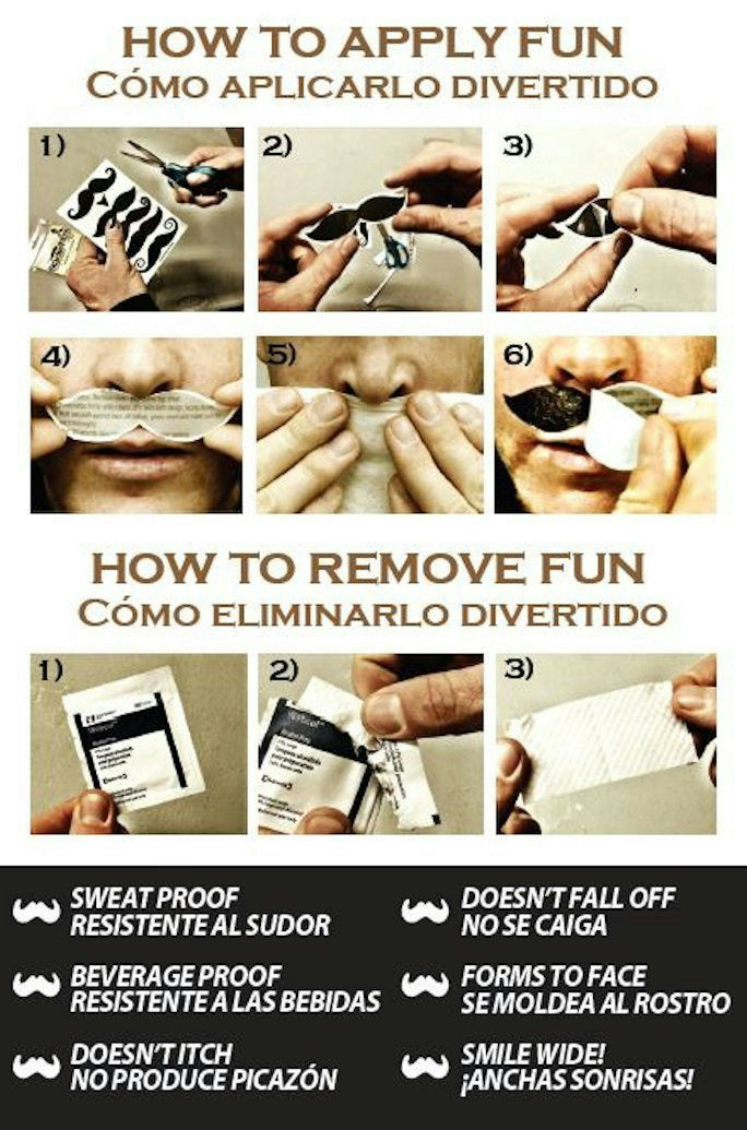 StacheTATS The Outlaw Mustache Temporary Facial Tattoos Assortment