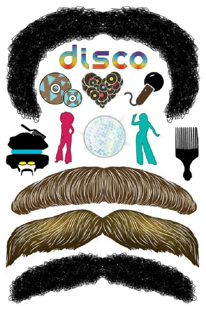 StacheTATS The Signature The Disco Mustache Temporary Facial Tattoos Assortment