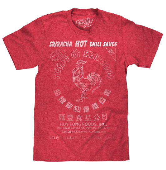 Sriracha Label Mens T Shirt Red