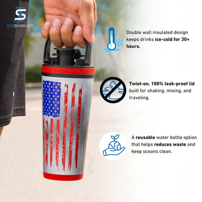 26oz Ice Shaker Cup - 4D American Flag