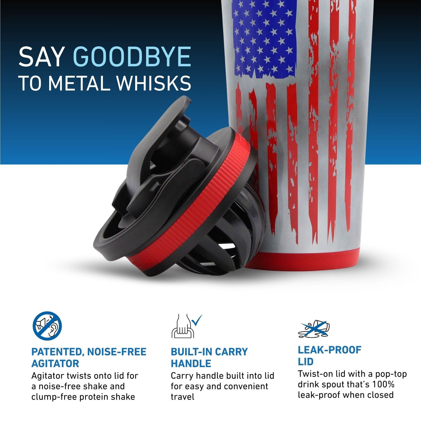 26oz Ice Shaker Cup - 4D American Flag