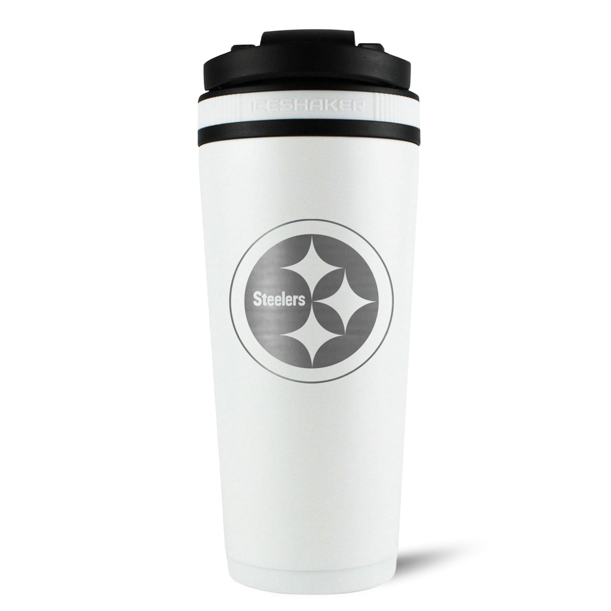 Officially Licensed Pittsburgh Steelers 26oz Ice Shaker Cup Officially Licensed - White