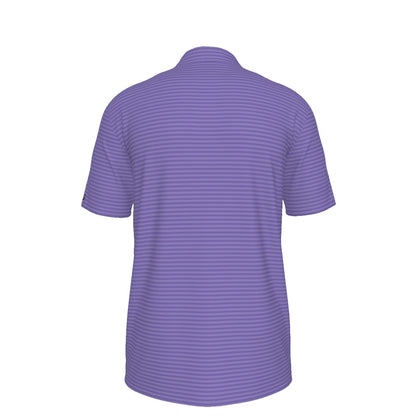 LSU Football Striped Polo Shirt Lavender