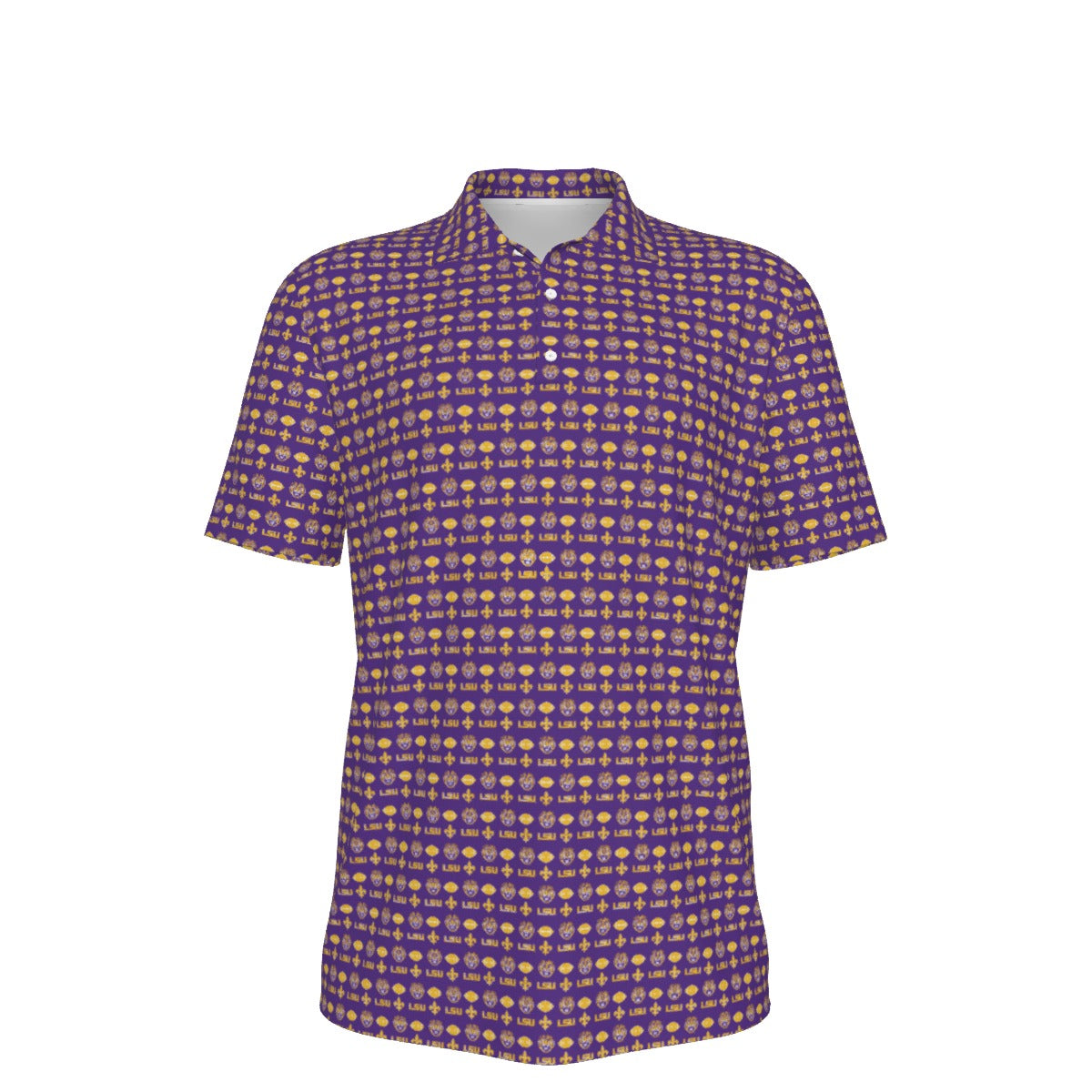 LSU Football Polo Shirt Purple