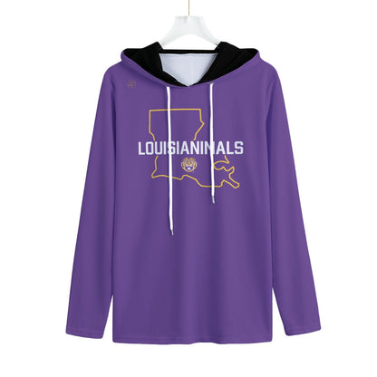 LSU Football Louisianimals Sweatshirt Lightweight Hoodie Purple