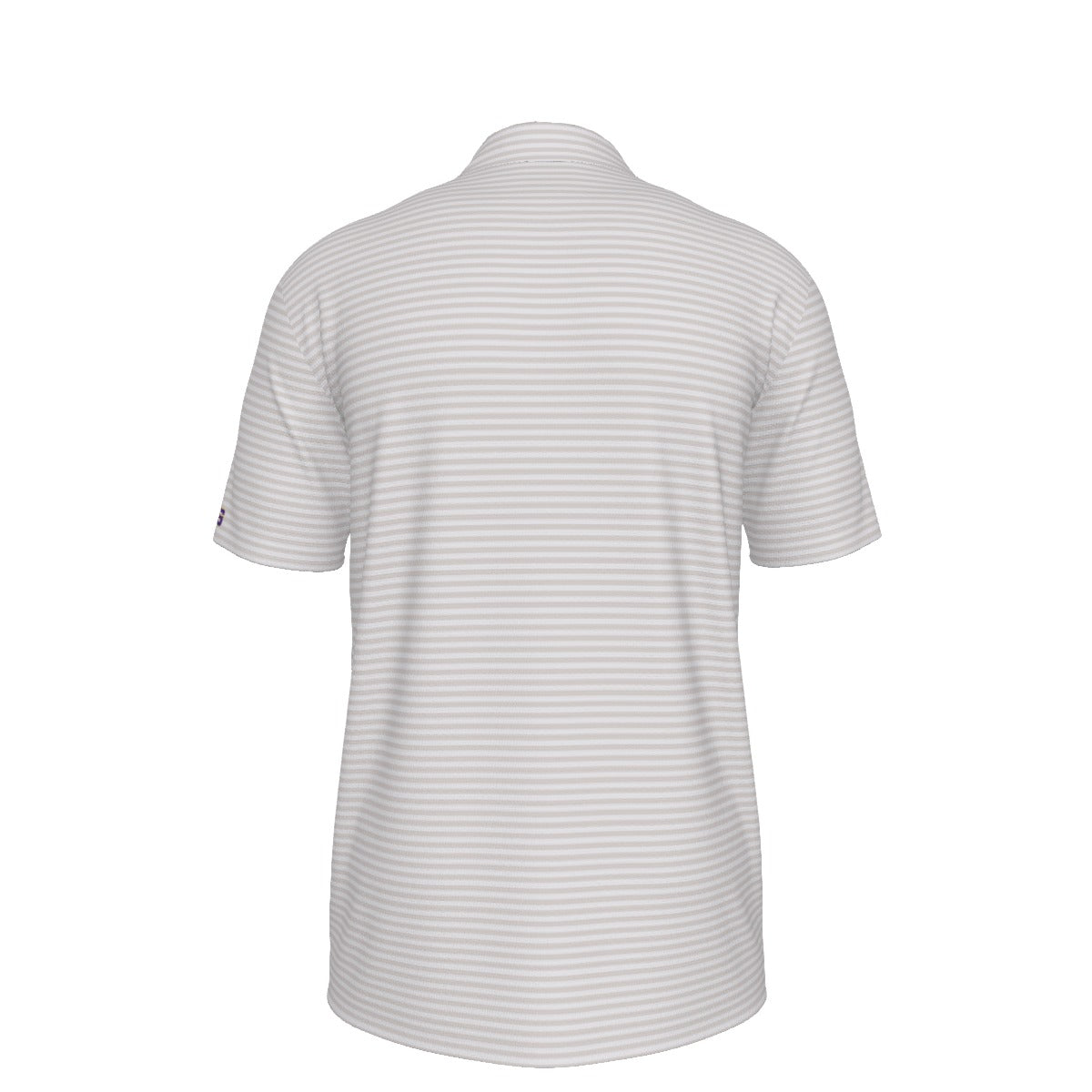 LSU Football Striped Polo Shirt Cream