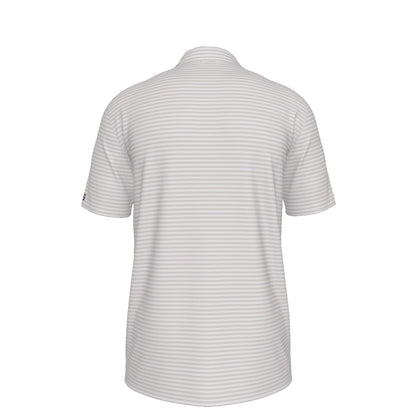 LSU Football Striped Polo Shirt Cream