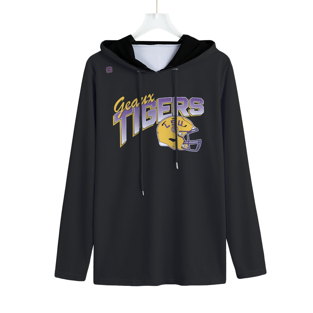 LSU Football Retro Lightweight Sweatshirt Hoodie Black