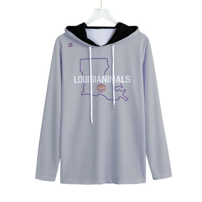 LSU Football Louisianimals Lightweight Sweatshirt Hoodie Grey