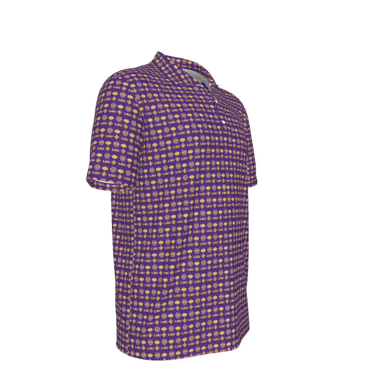 LSU Football Polo Shirt Purple