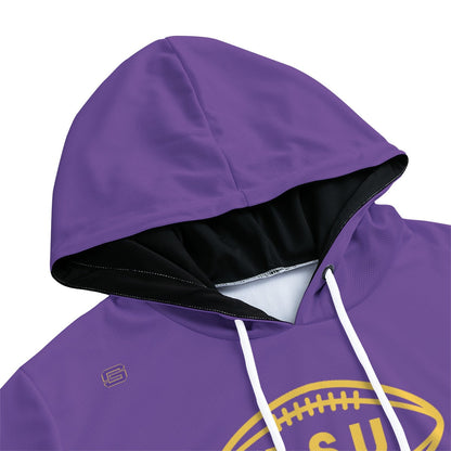 LSU Football Fighting Tigers Lightweight Sweatshirt Hoodie Purple